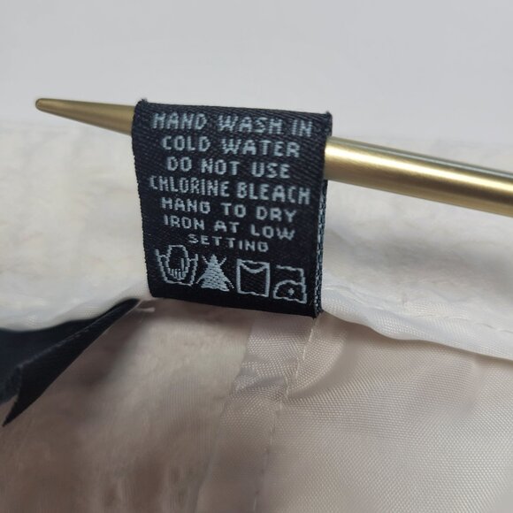 Cynthia Rowley White Textured Cotton Blend Cigarette/Ankle Pant - Picture 10 of 11